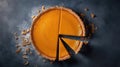 Pumpkin pie, tart pieces AI generated image