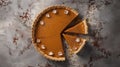 Pumpkin pie, tart pieces AI generated image