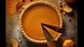 Pumpkin pie, tart pieces AI generated image