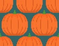 Pumpkin pixel art pattern seamless. pixelated Vegetable background. 8 bit vector texture Royalty Free Stock Photo