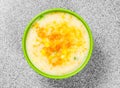 Pumpkin Polenta porridge served in bowl isolated on background top view of hong kong food Royalty Free Stock Photo