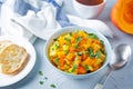 Pumpkin potato carrot stew in the bowl Royalty Free Stock Photo