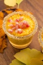 Pumpkin pudding with tapioca pearls Royalty Free Stock Photo