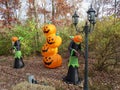 Pumpkins in a halloween scene