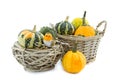 Pumpkin in reed basket