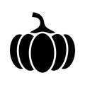Pumpkin in retro style on white background. Halloween poster. Symbol, logo illustration. Isolated vector icon. Vintage