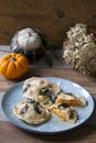 Pumpkin and ricotta ravioli Royalty Free Stock Photo