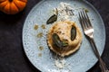 Pumpkin and ricotta ravioli Royalty Free Stock Photo