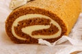 Pumpkin roll Fall Halloween and thanksgiving dessert Royalty Free Stock Photo