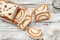 Pumpkin Roll Spice Cake From Top View Royalty Free Stock Photo