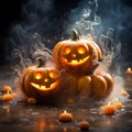 Pumpkin's Wicked Welcome: Creepy Halloween Smile, Generative AI