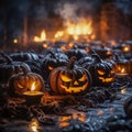 Pumpkin's Wicked Welcome: Creepy Halloween Smile, Generative AI