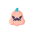 Pumpkin scared expression flat icon