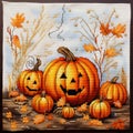 Pumpkin Scene Halloween Kit - Cross Stitch Kit For Spooky Decor