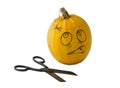 Pumpkin and scissors