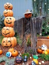 pumpkin sculpture toy garden Royalty Free Stock Photo