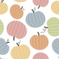 Pumpkin seamless pattern.Thanksgiving background. Autumn pattern.