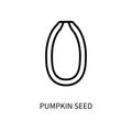 Pumpkin Seed Line Icon In A Simple Style. Vector sign in a simple style isolated on a white background. 64x64 pixel.