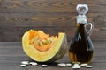 Pumpkin seed oil Royalty Free Stock Photo