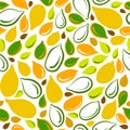 Pumpkin seed. Vector seamless pattern Organic food