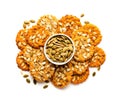 Pumpkin Seeds Cookies Isolated, Pepita Grains Biscuit, Healthy Cereal Crackers, Homemade Pumpkin Seed