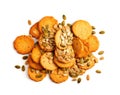 Pumpkin Seeds Cookies Isolated, Pepita Grains Biscuit, Healthy Cereal Crackers, Homemade Pumpkin Seed