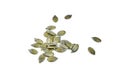Pumpkin seeds isolated on a white background Royalty Free Stock Photo