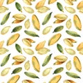 Pumpkin seeds seamless pattern