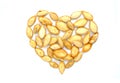 Pumpkin seeds in shape of heart