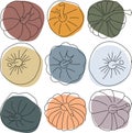 Vector Pumpkin set in doodle style Royalty Free Stock Photo