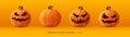 Pumpkin set of Halloween - Anger expression