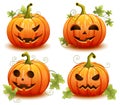 Pumpkin set for Halloween on a white background vector Royalty Free Stock Photo