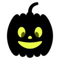 Pumpkin. Silhouette. Smiling facial expression. Nice grimace. Glows from the inside.