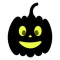 Pumpkin. Silhouette. Smiling facial expression. Vector illustration. Isolated white background. Halloween symbol. Nice grimace.