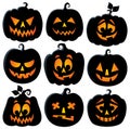 Pumpkin silhouettes theme set 2