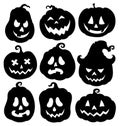 Pumpkin silhouettes theme set 3