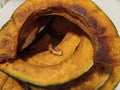 pumpkin slices cooked in the oven with salt