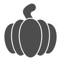 Pumpkin solid icon, Thanksgiving Day concept, traditional Thanksgiving fruit sign on white background, Pumpkin icon in