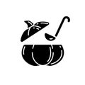 Pumpkin soup black glyph icon