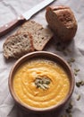 Pumpkin soup with bread