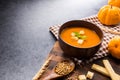 Pumpkin soup for Halloween and Thanksgiving party