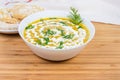 Pumpkin soup puree with red lentil in white bowl Royalty Free Stock Photo