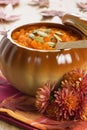 Pumpkin soup with seeds Royalty Free Stock Photo