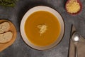 Pumpkin Soup, typical of Peru, also called as: Zapallo Loche Royalty Free Stock Photo
