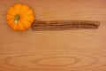 Pumpkin Spice background with a pumpkins and cinnamon sticks on Royalty Free Stock Photo