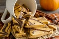 Pumpkin Spice and Chocolate Swirled Bark Candy