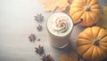 Pumpkin Spice Cold Foam Coffee. Drinks concept. Generated Image Royalty Free Stock Photo