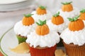 Pumpkin spice cupcakes Royalty Free Stock Photo