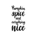 Pumpkin Spice And Everything Nice lettering. Hand written illustration for invitation or festive greeting card template Royalty Free Stock Photo
