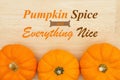 Pumpkin and Spice and Everything Nice message with pumpkins